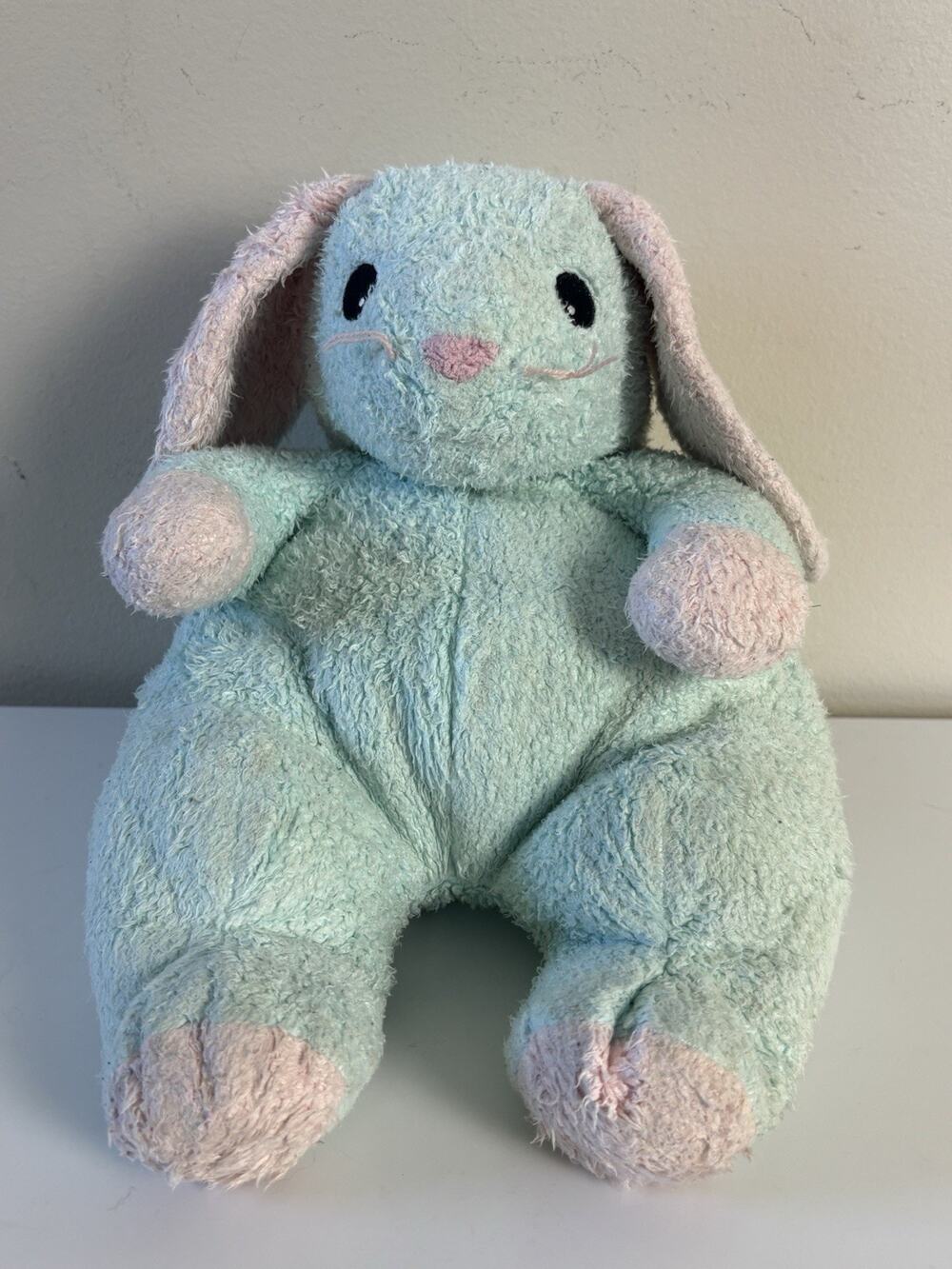 Vintage 1999 Ty Baby Bunnybaby Rattle Plush Bunny Rabbit Mint Green 12”